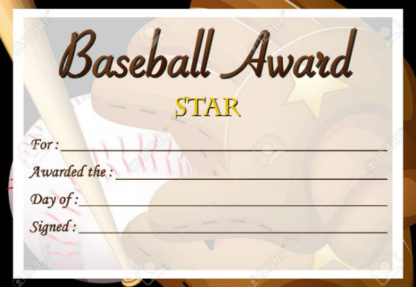 certificate-template-for-baseball-award-illustration
