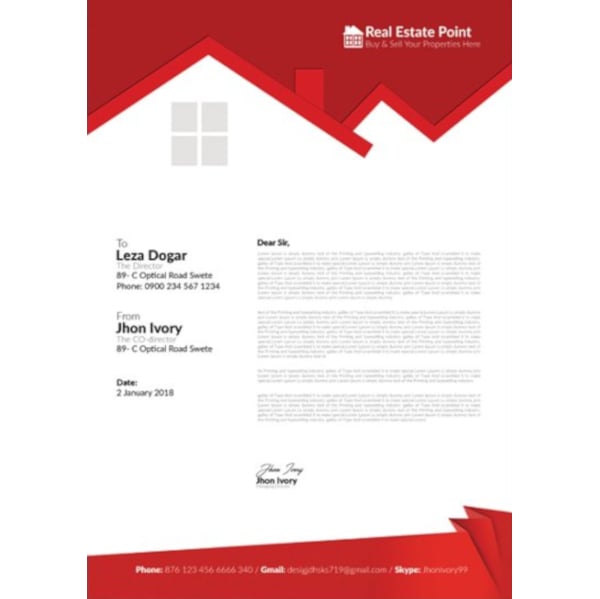 downloadable real estate letterhead template
