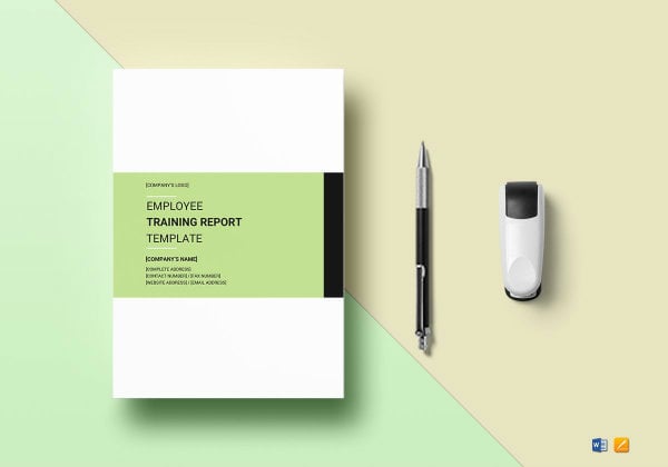 employee training report template mock up