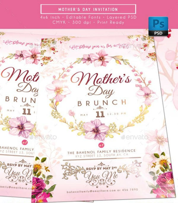 Mother's Day Invitation Spring Invitations Printable Invitation Church Invite Editable Template Brunch Invitation