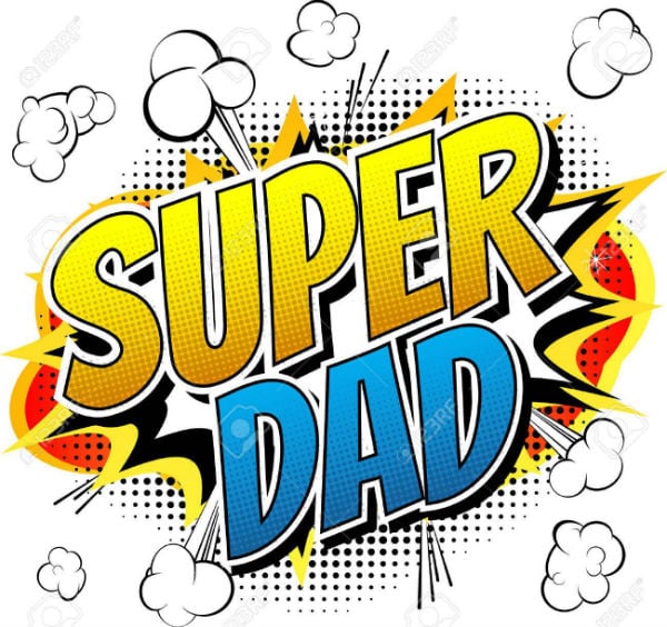 super dad comic book style word isolated on white background