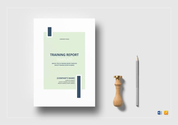 training report template mockup