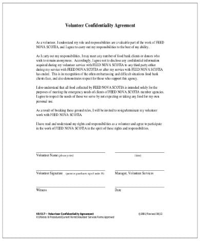 volunteer-confidentiality-agreement-sample-pdf-format