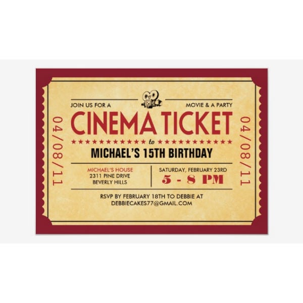 zazzle cinema ticket