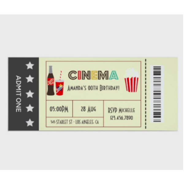 zazzle cinema ticket