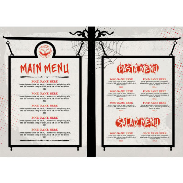 graphicriver halloween food menu in