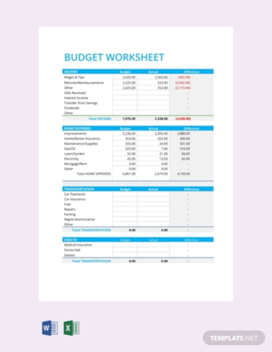 12+ Expenses Budget Templates - Excel, Word, Numbers, Pages, PDF