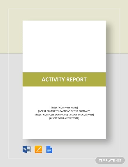 activity report template