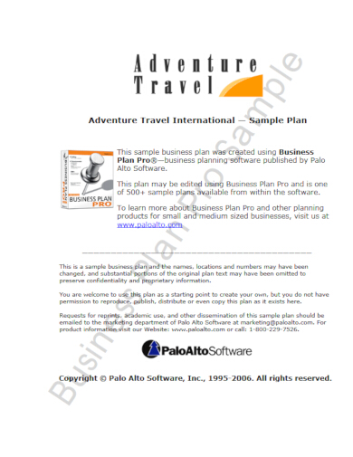 business plan about travel agency
