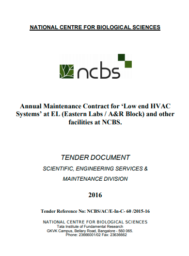 annual maintenance contract for low end hvac system template