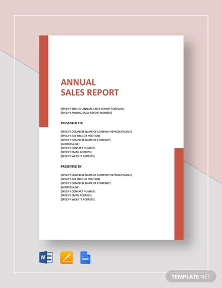 annual sales report sample template