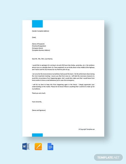 Work Apology Letter Templates - Google Docs, MS Word, Pages, PDF