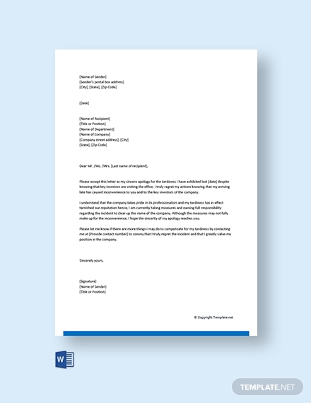 Work Apology Letter Templates - Google Docs, MS Word, Pages, PDF