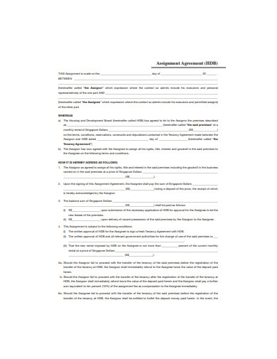 assignment agreement template canada