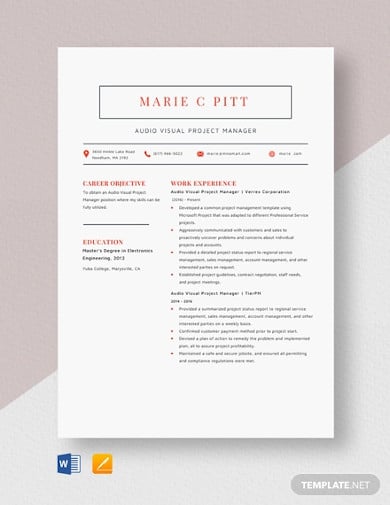 audio-visual-project-manager-resume-template