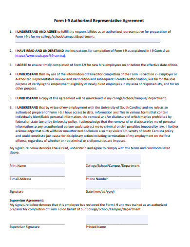 authorised representative agreement template