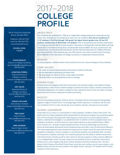 16 College Profile Templates In Pdf Xls