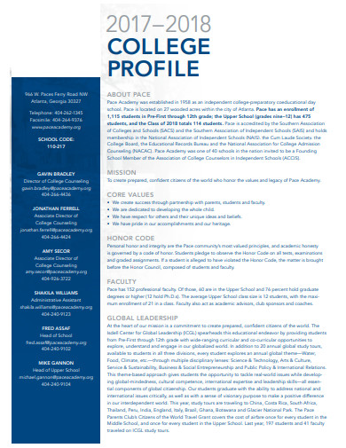 16+ College Profile Templates in PDF | XLS