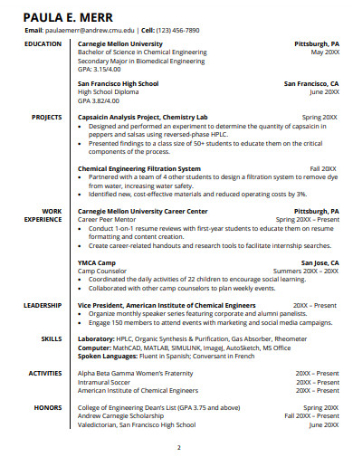 14+ College Student Resume Templates in Word | Pages | Publisher | PSD ...