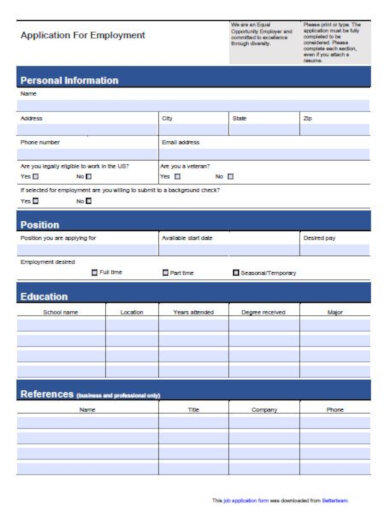 FREE 10+ Job Application Letter Templates in MS Word | Pages | PDF