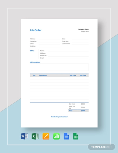 basic job order template