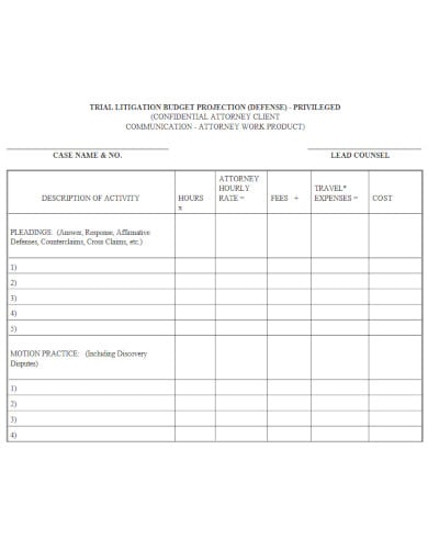 basic law budget template
