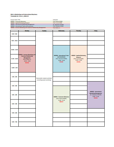 5 Marketing Timetable Templates In PDF 5 Marketing Timetable Templates In PDF