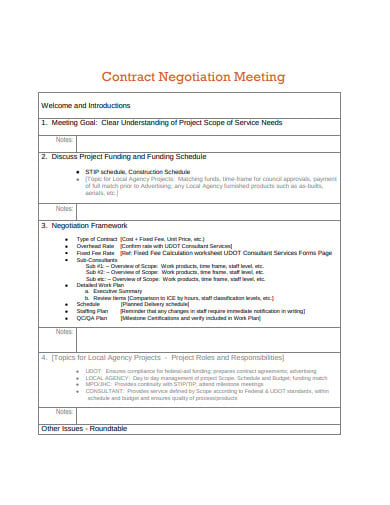 basic meeting contract example