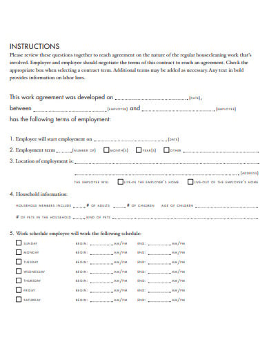 basic work agreement template