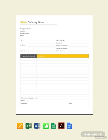 blank delivery note template