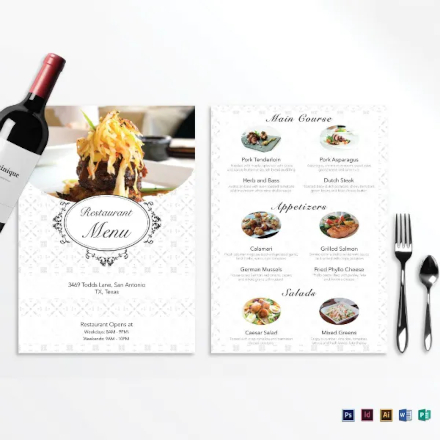 blank editable restaurant menu formats