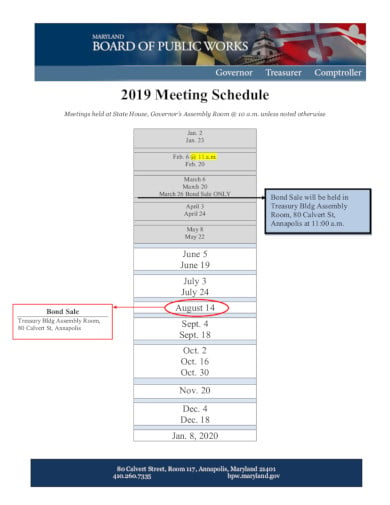 board meeting schedule template