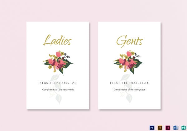 burgundy-floral-wedding-bathroom-sign-template