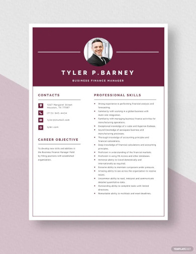 20+ Finance Resume Templates - Word, Pages, PSD, Publisher, PDF | Free ...