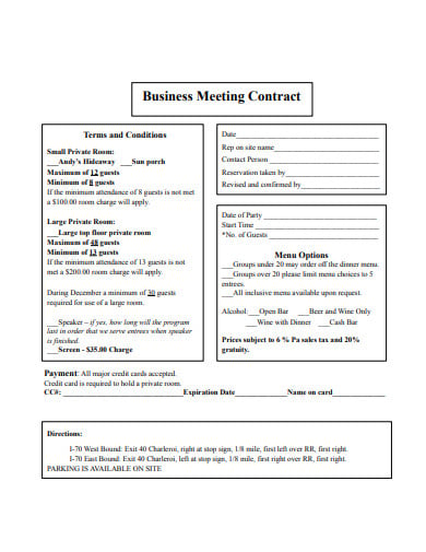 business meeting contract template