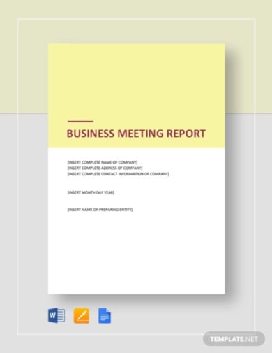 business meeting report template
