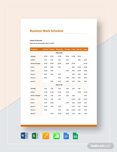 business-work-schedule-template