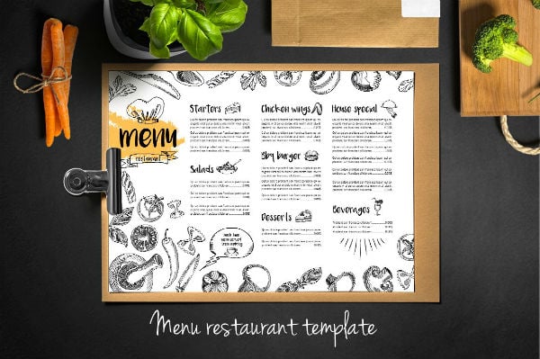 cafe monthly menu template