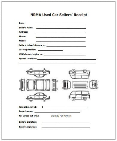 car sale receipt pdf free download