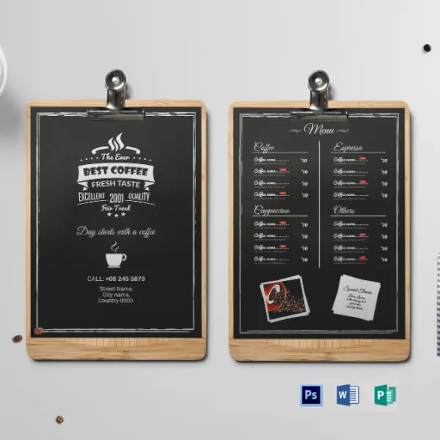 chalkboard coffee shop menu examples