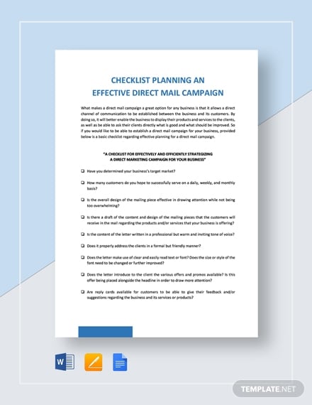 checklist planning an effective direct mail campaign