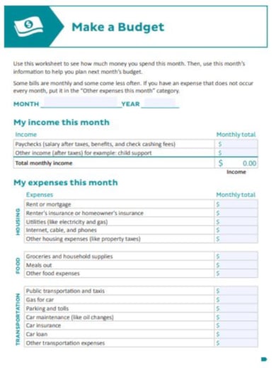 clear-monthly-budget-template