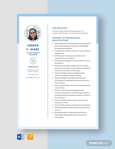 client-project-manager-resume-template