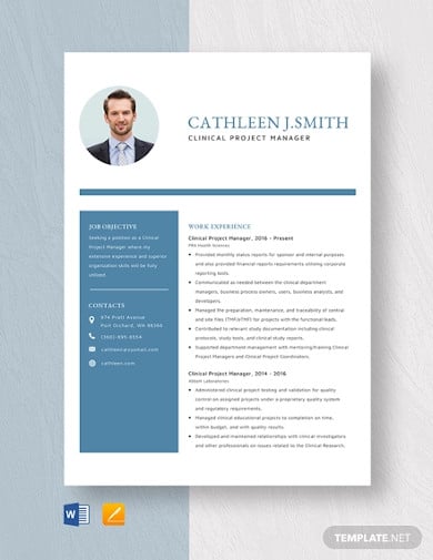 clinical-project-manager-resume-template