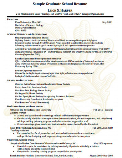 college application resume formats