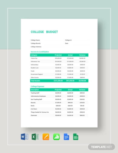 college-budget-template