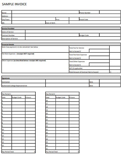 college-invoice-sample-template