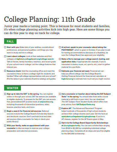 18+ College Planner Templates in PDF | Google Docs | Word