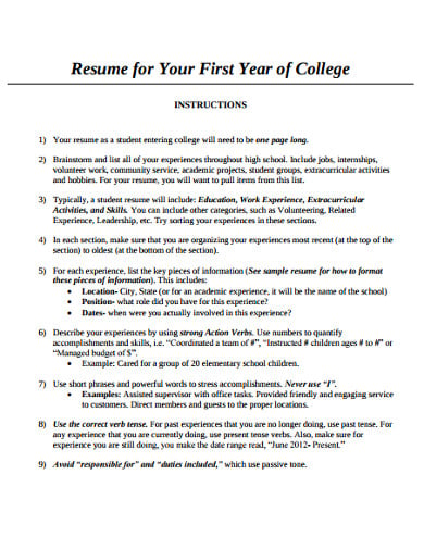 college-resume-template