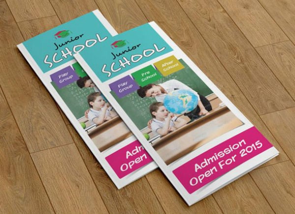 colorful preschool trifold brochure template